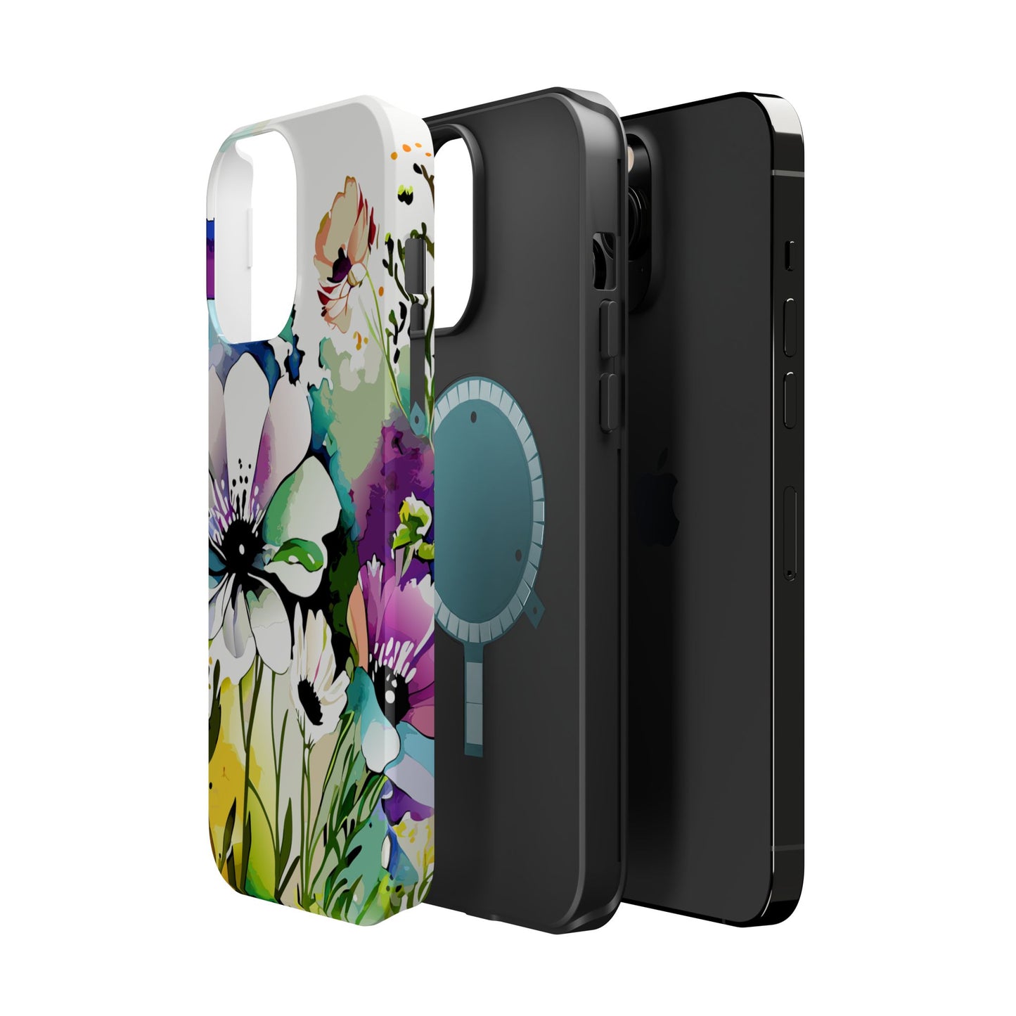Floral Watercolor Magnetic Phone Case — Impact‑Resistant Protective Cover