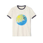Surf Circle Ringer T-Shirt – Sunny Wave & Surfer Graphic