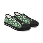 Floral Green Daisy Low Top Sneakers — Casual Garden Print Shoes