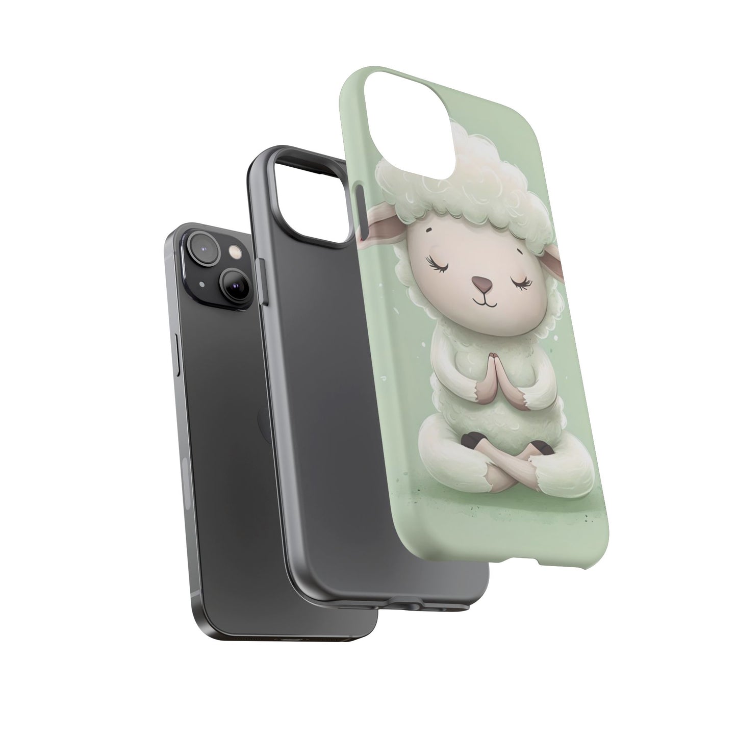 Meditating Lamb Phone Case — Cute Pastel Protective iPhone Cover