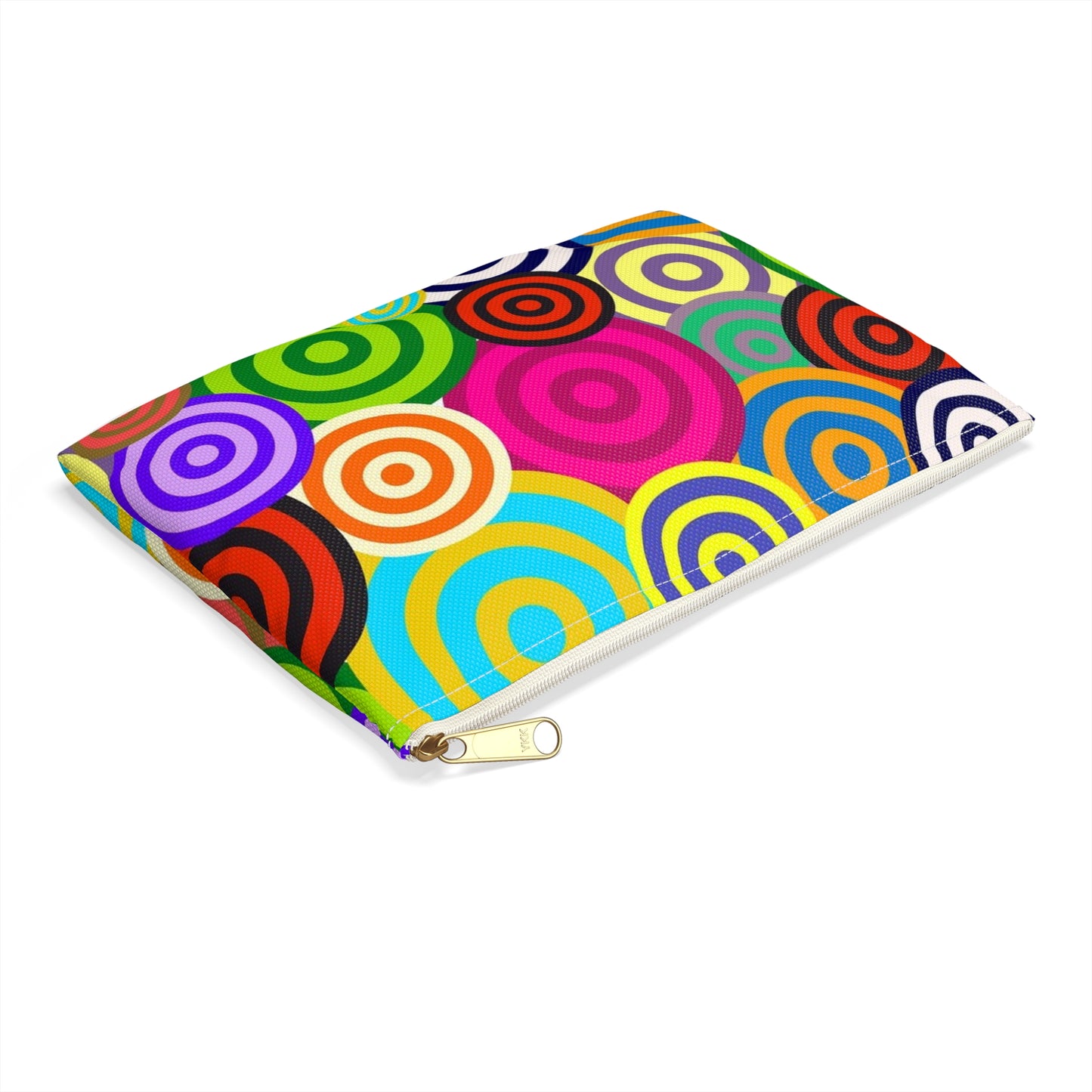 Colorful Circle Accessory Pouch, Fun Travel Organizer, Makeup Bag