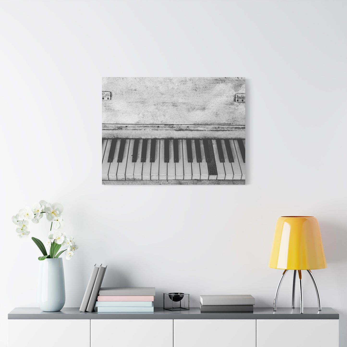 Vintage Piano Keys Matte Canvas Print