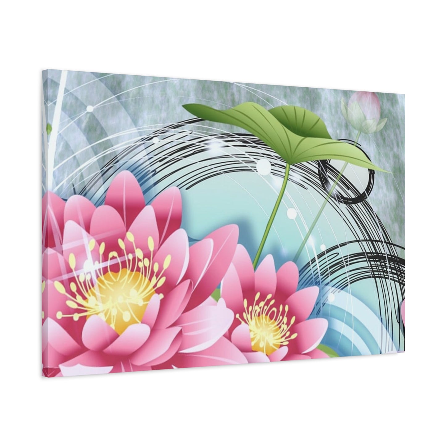 Lotus Blossom Matte Canvas Wall Art — Stretched 1.25" Decorative Print