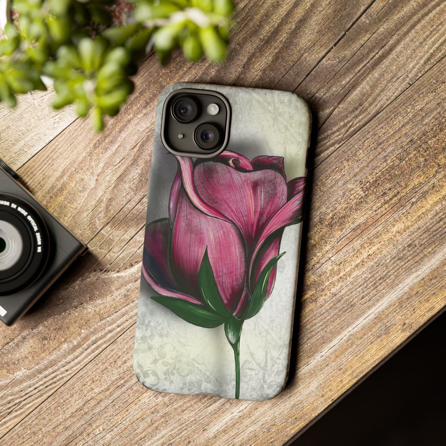 Rose Phone Case – Tough Cases, Floral Phone Cover, Gift for Her, Minimalist Design, Nature Lover's Accessory, Birthday Gift Idea