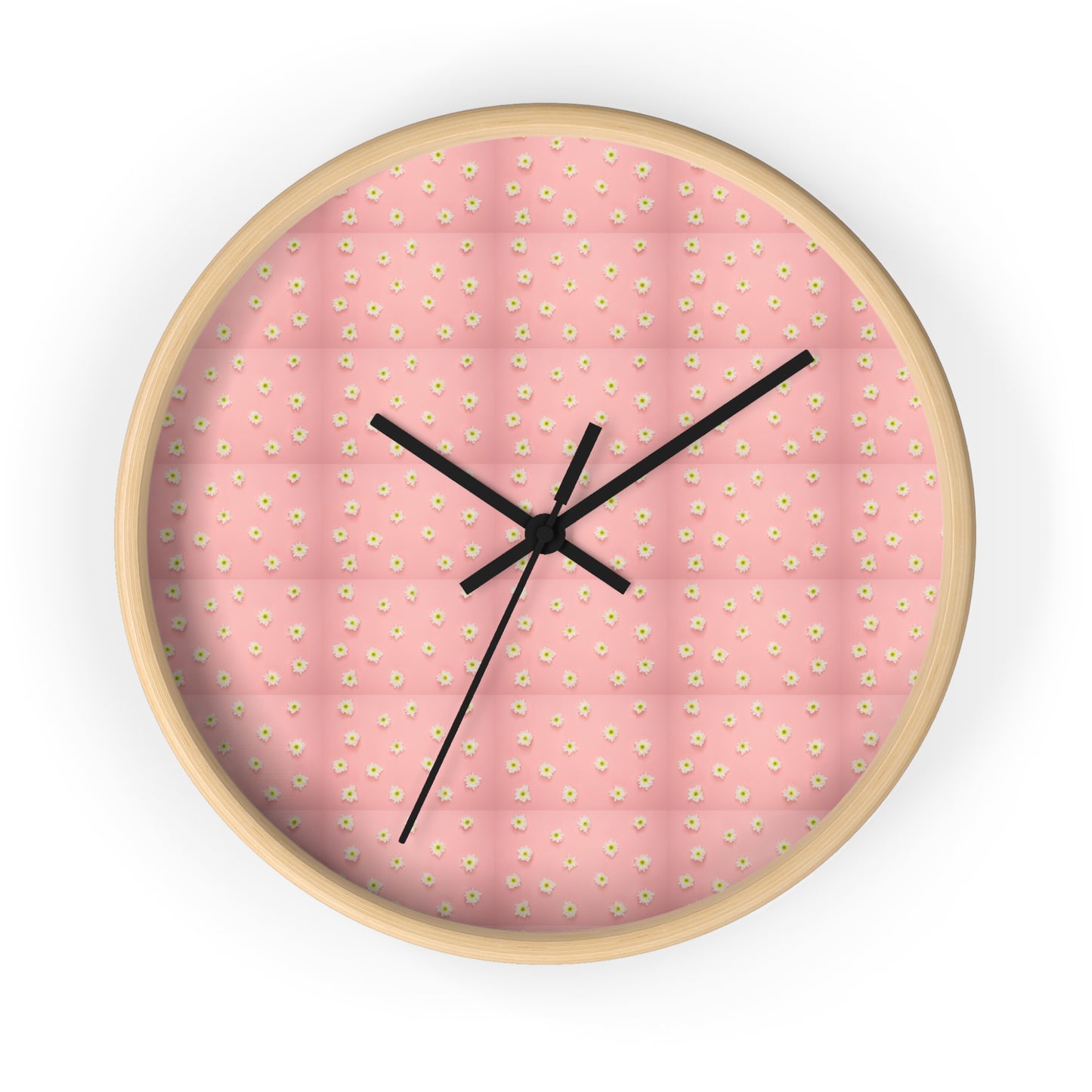 Charming Floral Wall Clock Pink Decor, Home Accessories, Gift for Her