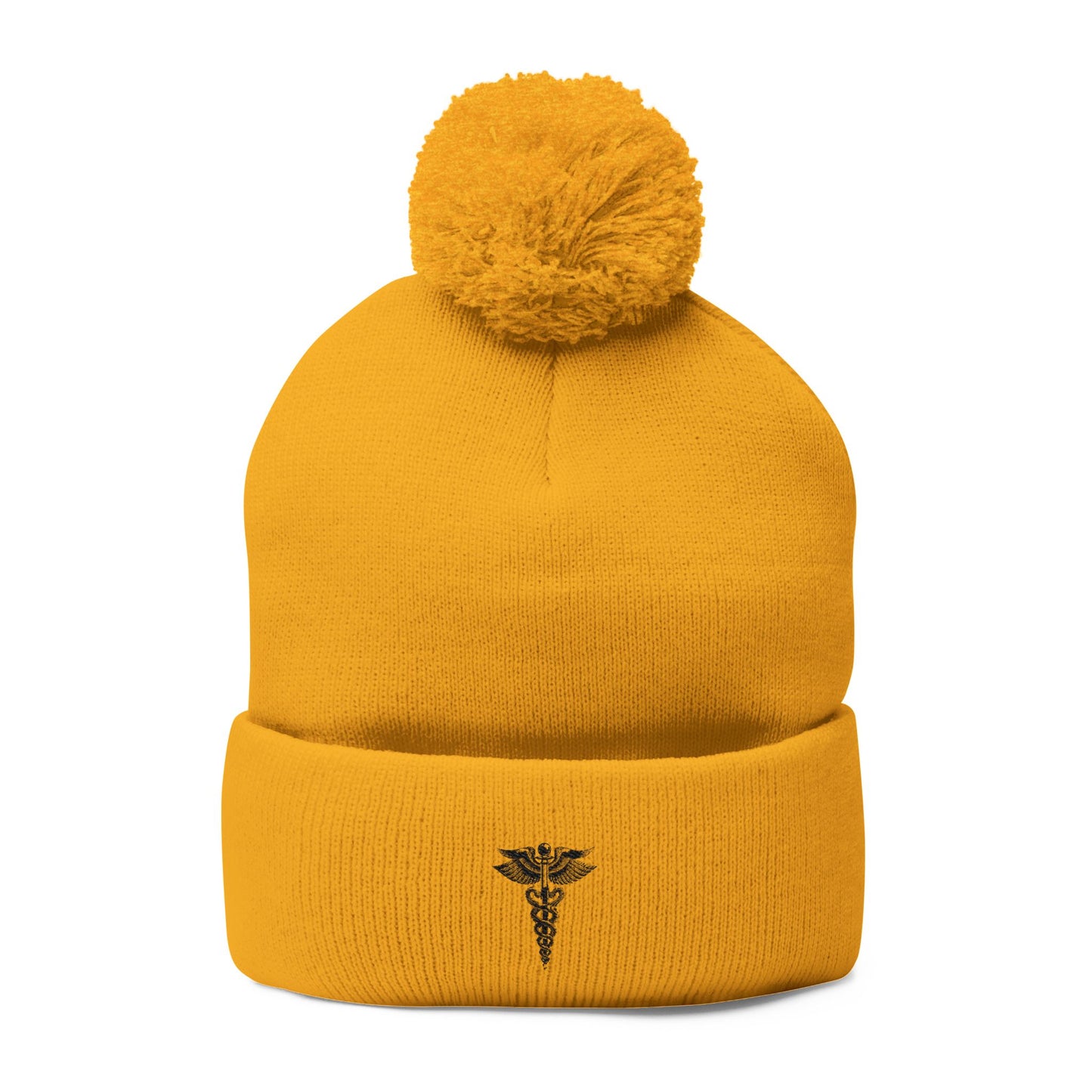Cozy Pom-Pom Knit Cap, Winter Beanie, Embroidered Hat, Gift for Him/Her, Stylish Knitwear, Cold Weather Accessory