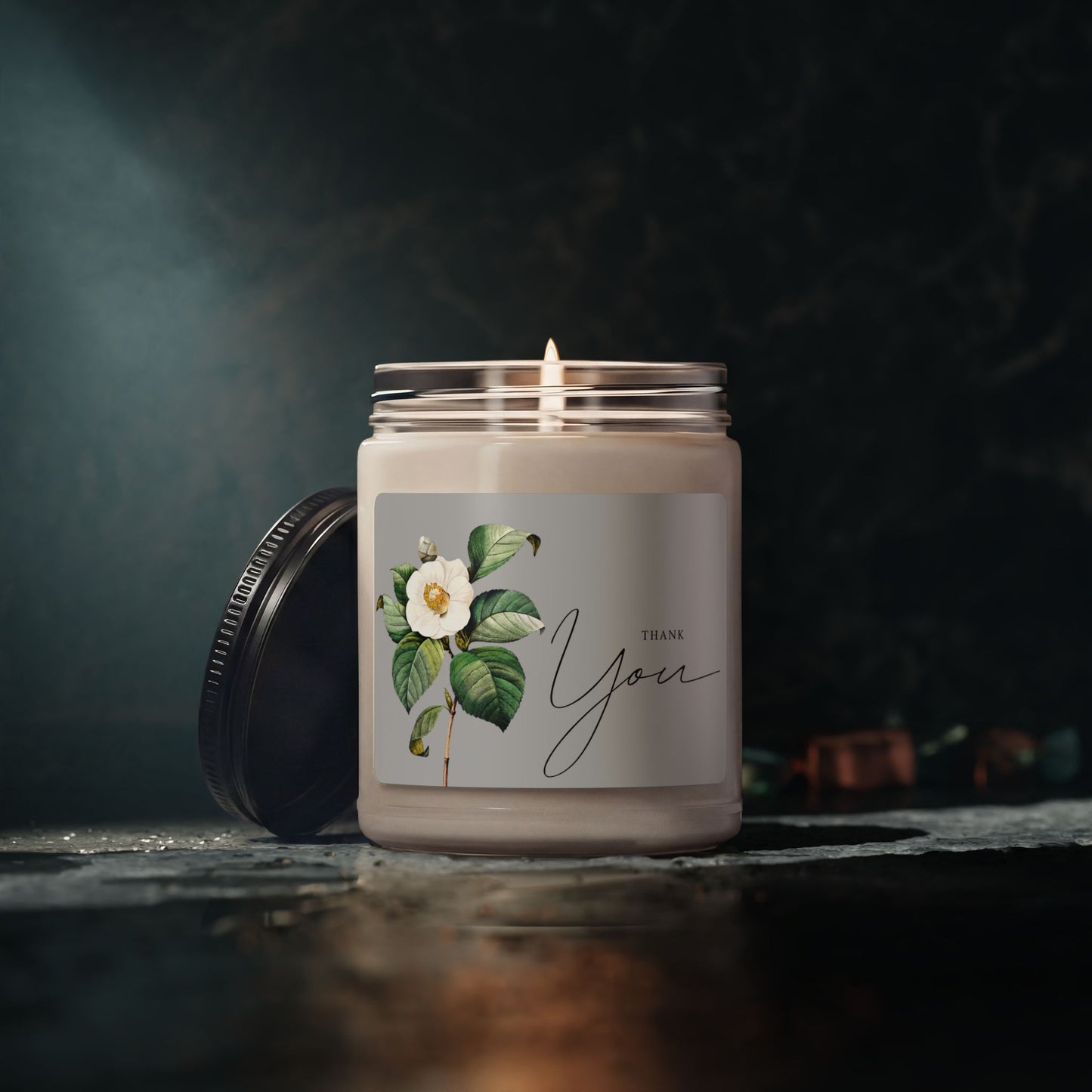 9oz Thank You Scented Soy Candle — Floral Camellia Gift Candle