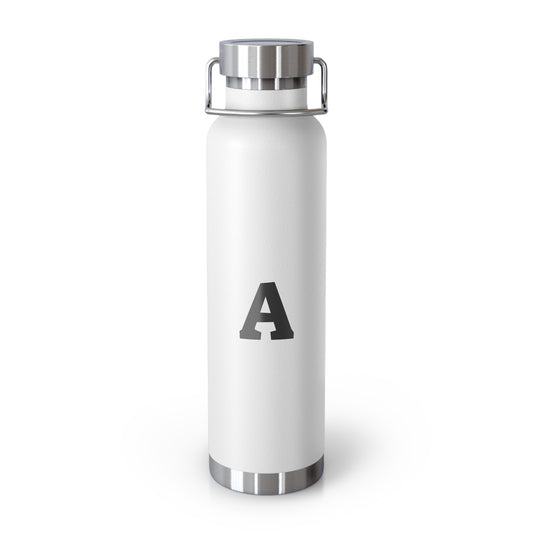 Personalized Copper Insulated Water Bottle, 22oz - Letter A