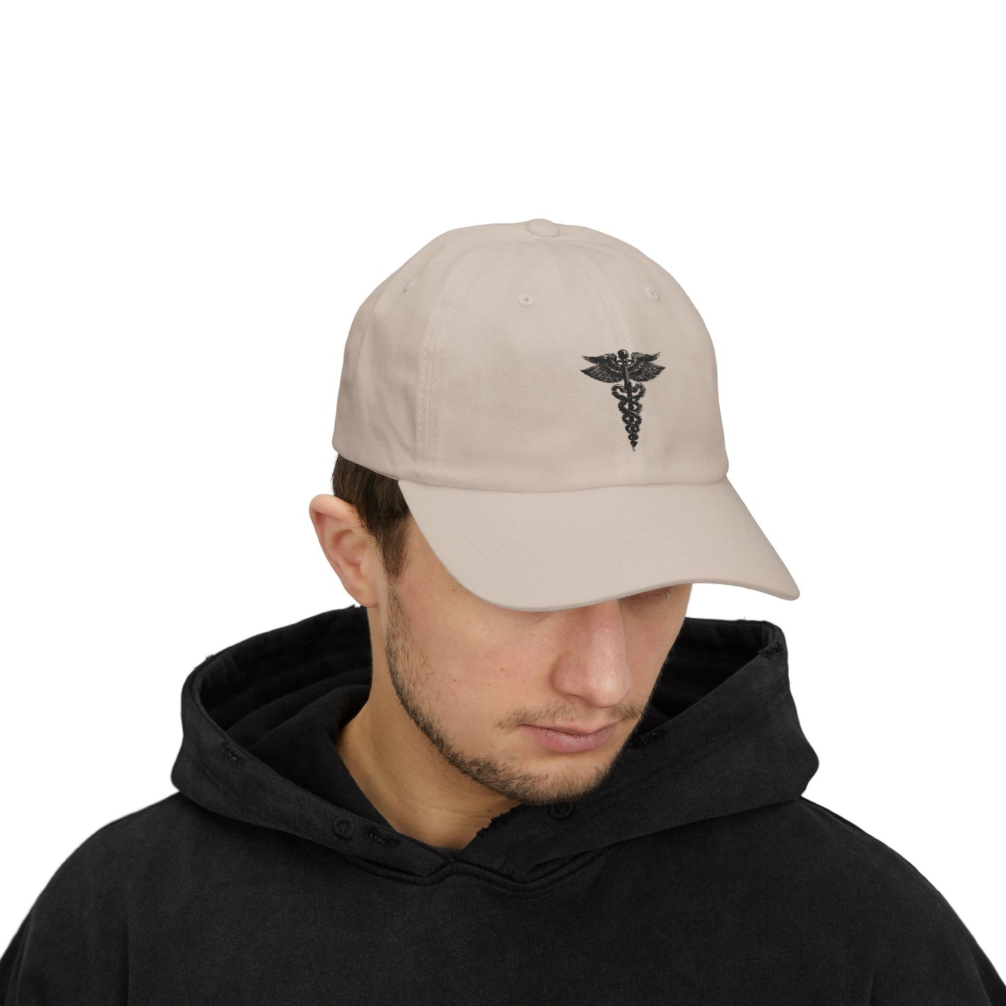 Classic Dad Cap with Caduceus Design - Unisex, Adjustable Cap for Healthcare Professionals, Gifts for Doctors, Medical Students, Casual Wear