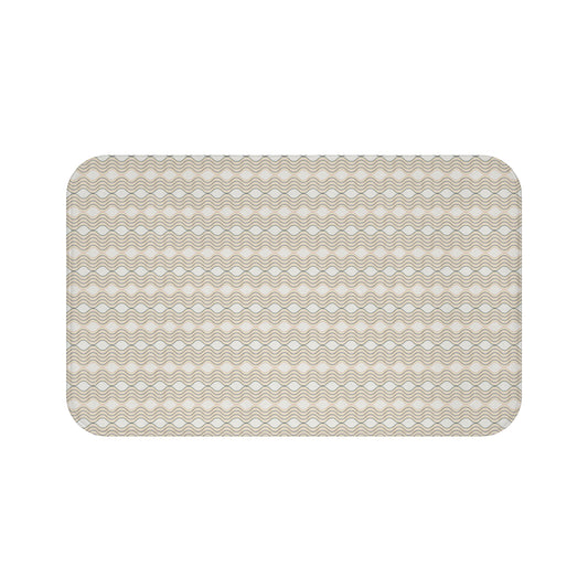 Stylish Bath Mat with Modern Wave Design, Non-Slip Bathroom Decor, Perfect for Relaxing Spaces, Ideal for Housewarming Gifts, Spa Inspired