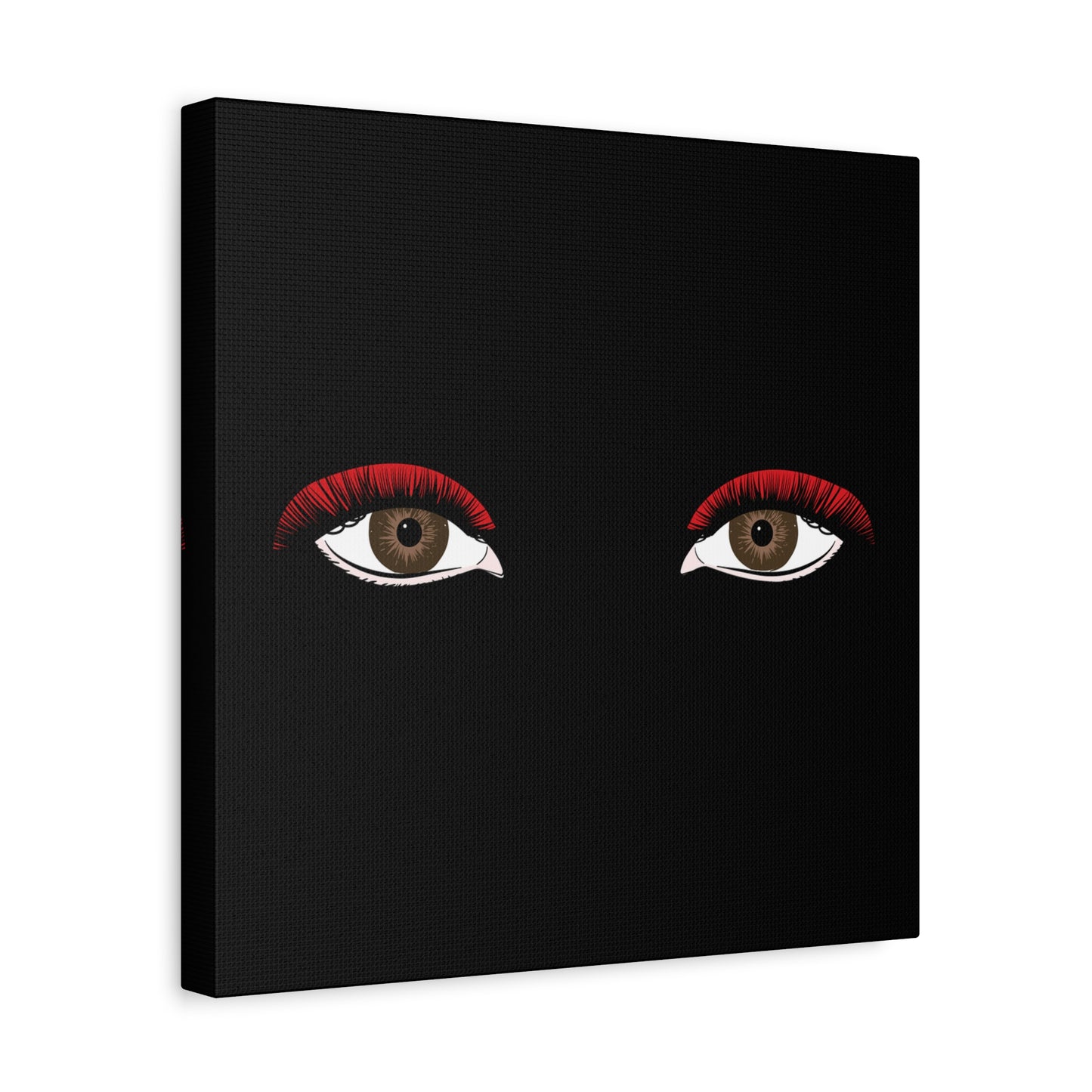 Red Lashes Wall Art Canvas — Glam Eyes Makeup Decor