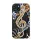 Music Notes Magnetic Impact-Resistant Phone Case — Gold Treble Clef Design