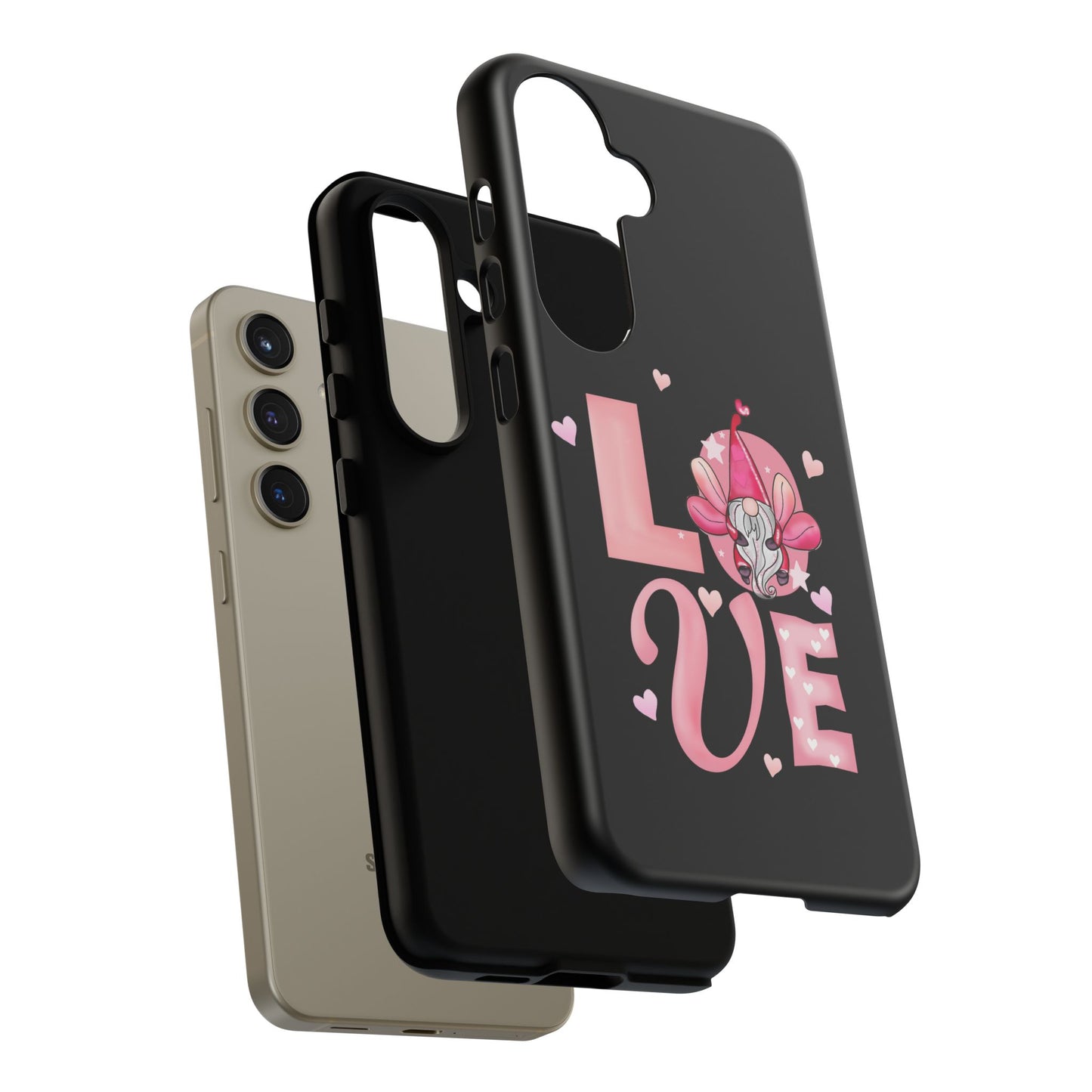 Love Gnome Phone Case — Cute Pink Heart Valentines Protective Case