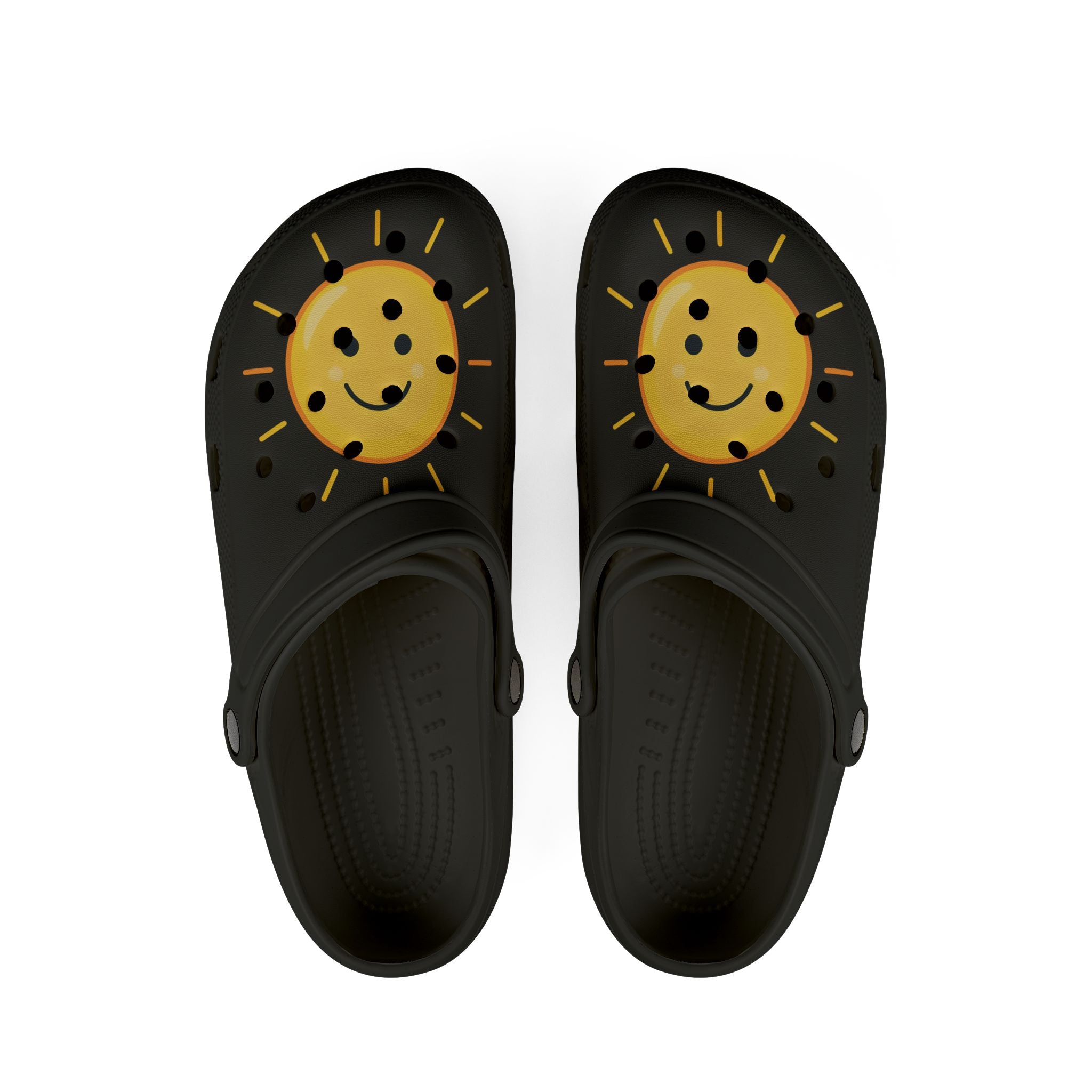 Smiling Sun EVA Clogs — Cute Sunshine Slip-On Foam Shoes