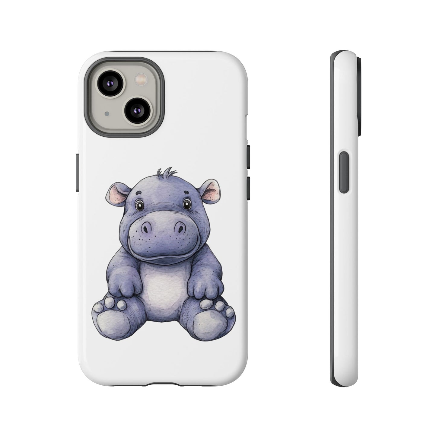 Cute Hippo Phone Case, Unique Tough Cases, Animal Lover Gift, Cute Animal Design, Baby Animal Phone Accessory