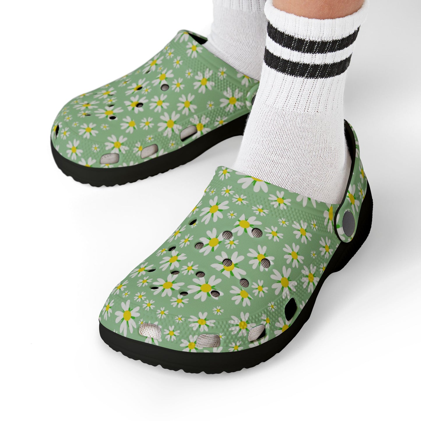 Kids' Floral Print EVA Clogs - Comfortable Garden Shoes, Summer Footwear, Playtime Slippers, Flowers Design, Spring Fashion