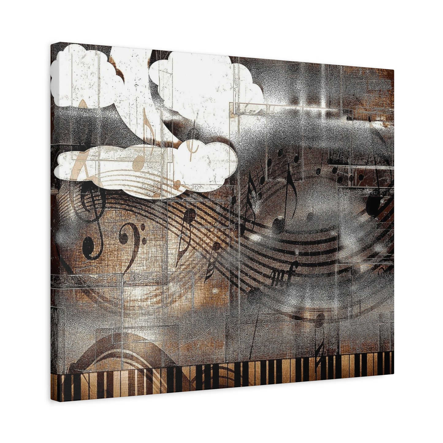 Abstract Musical Notes Matte Stretched Canvas Art (1.25")