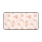 Blush Floral Desk Mat — Soft Pink Ginkgo Leaf Mouse Pad