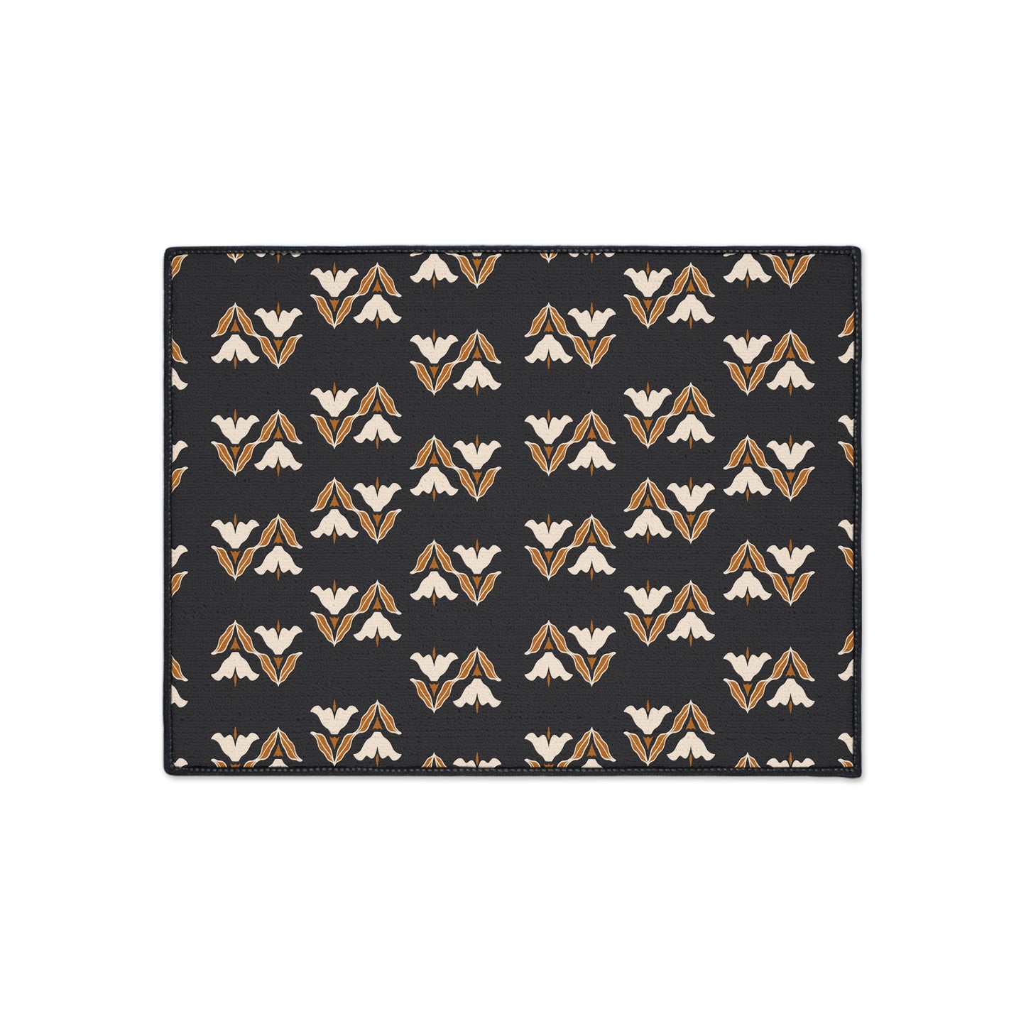 Floor Mat — Modern Retro Floral Pattern Heavy-Duty Entry Rug