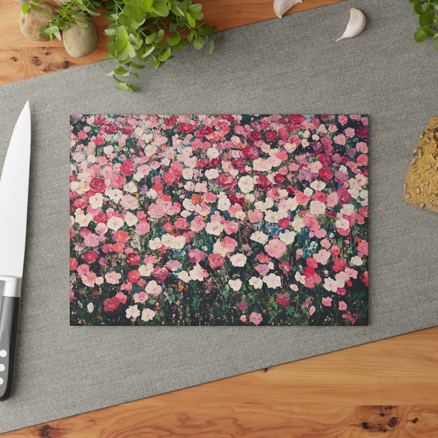 Floral Glass Cutting Board