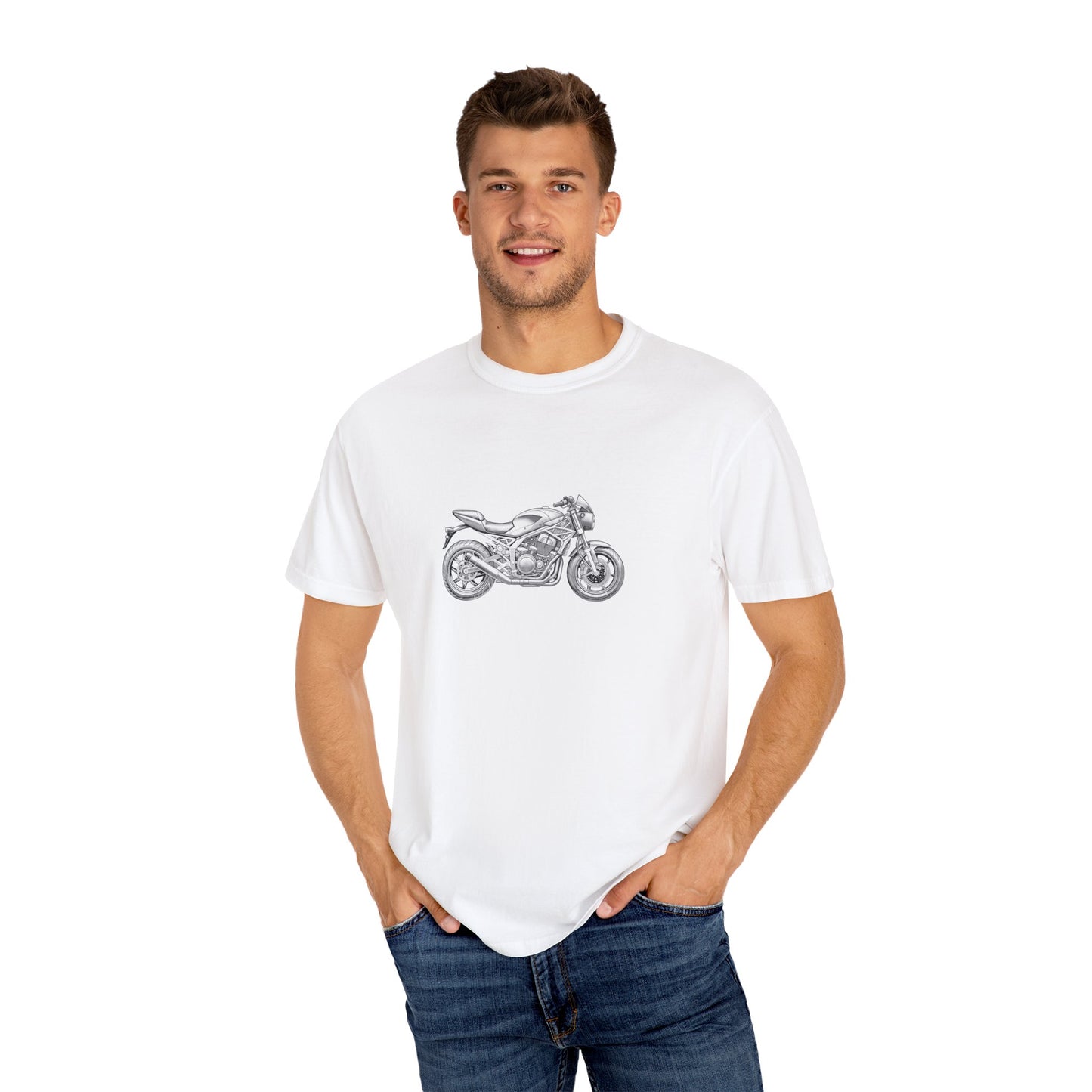 Motorcycle Vibes Unisex Garment-Dyed T-Shirt, Biker Tee for Motorcycle Enthusiasts, Gift for Riders, Casual Wear, Adventure Apparel