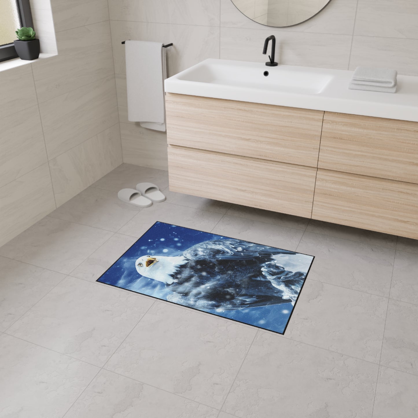 Eagle in Snow Heavy Duty Floor Mat – Durable Outdoor/Entryway Welcome Rug