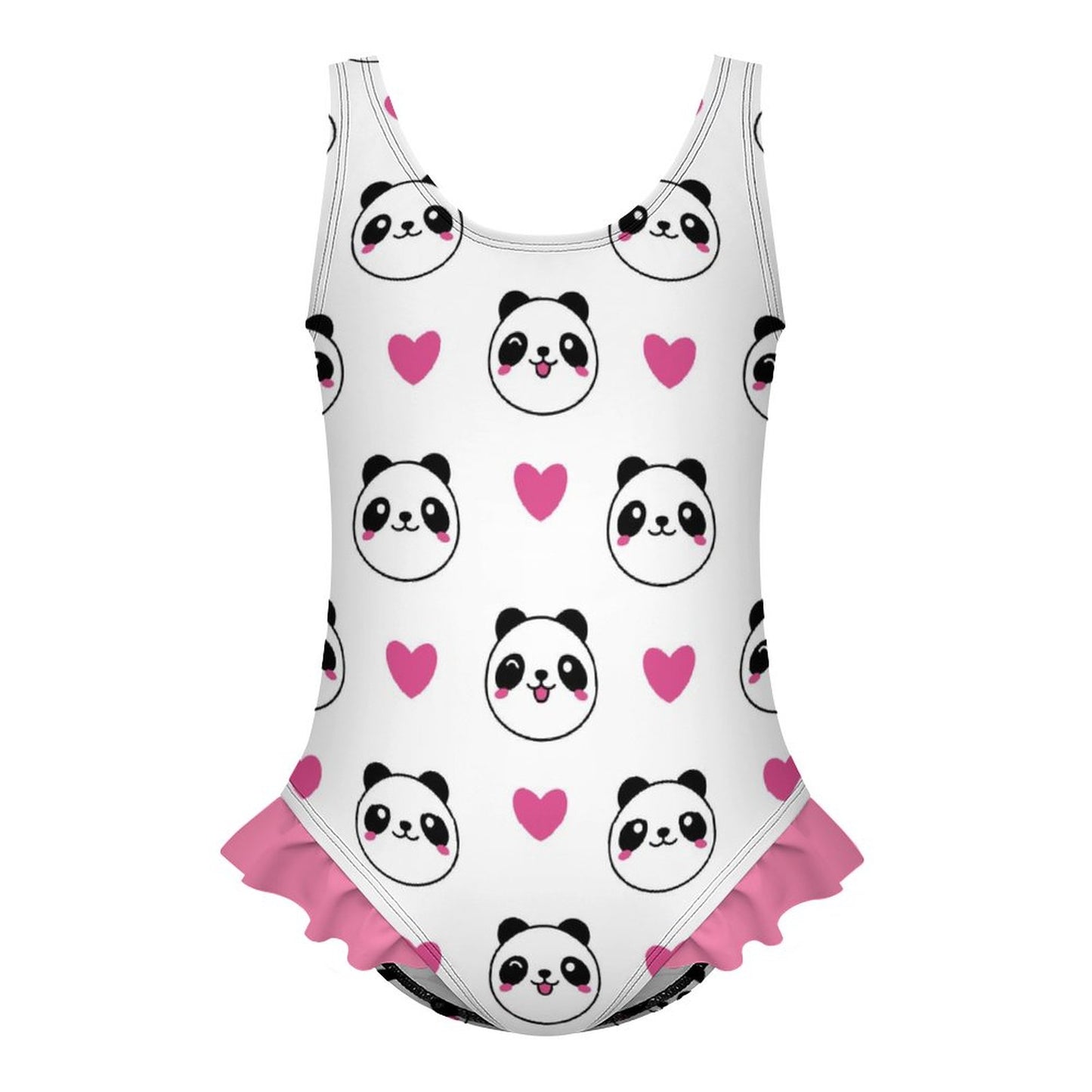 Girls Ruffle Trim One Piece Swimwear(All-Over Printing)
