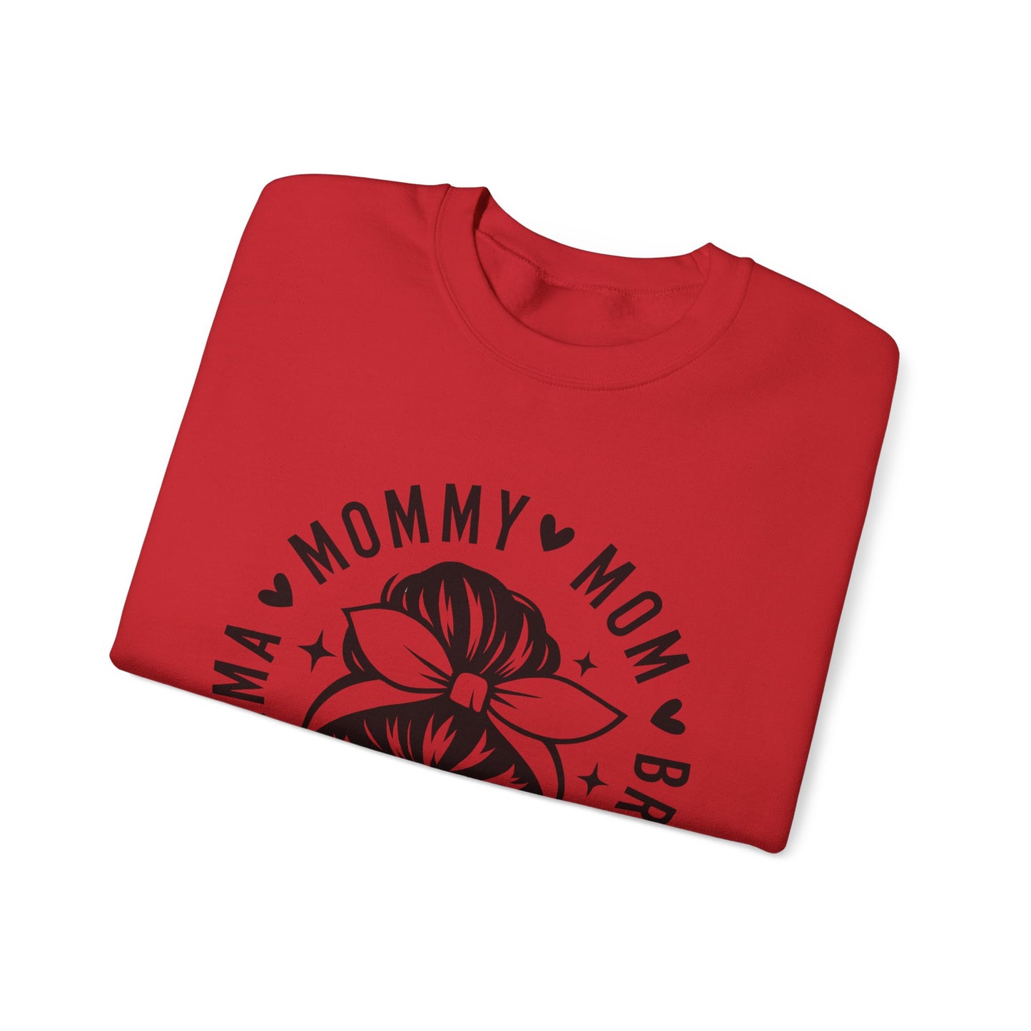 Mommy Mom Momma Crewneck Sweatshirt — Messy Bun Mom Graphic Pullover