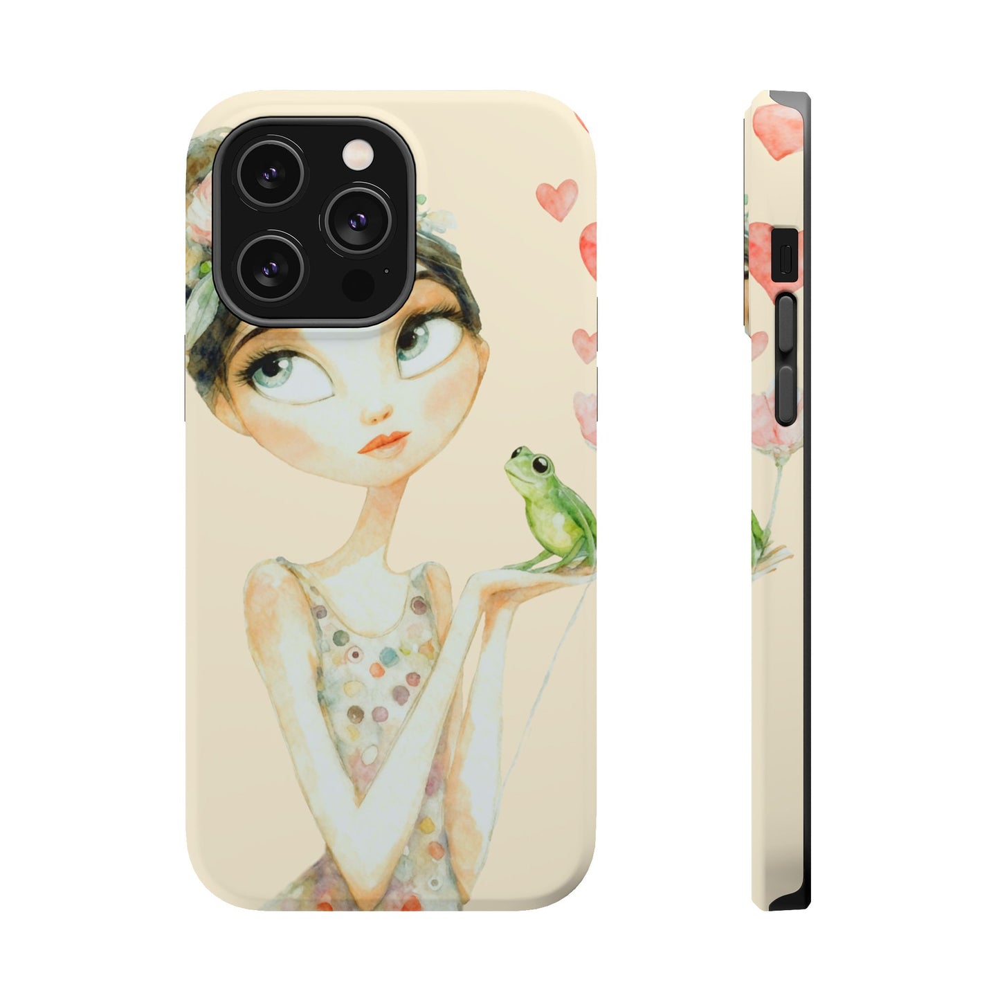Whimsical Girl with Frog Magnetic Impact Phone Case