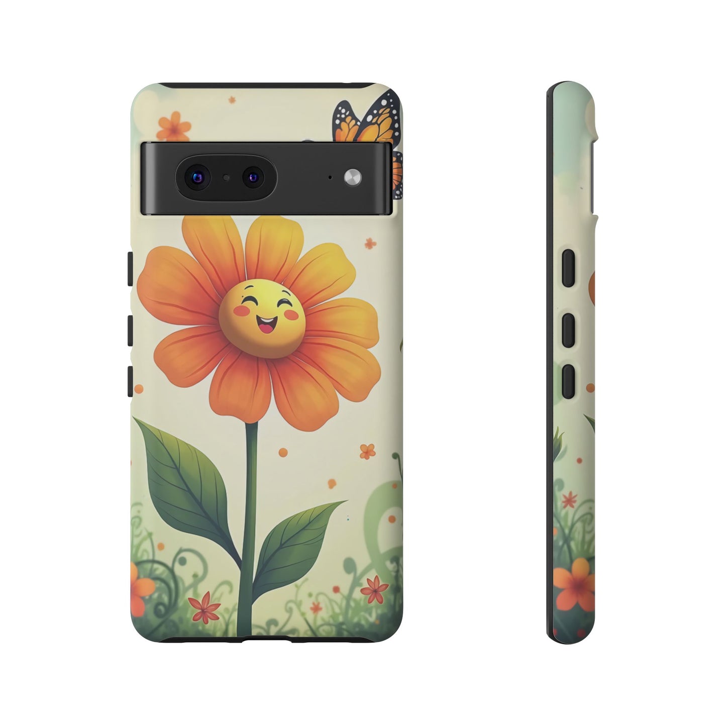 Floral Phone Case with Butterfly Design, Cute Flower Phone Cover for Nature Lovers, Eco-Friendly Gift, Spring Vibes, Birthday Present