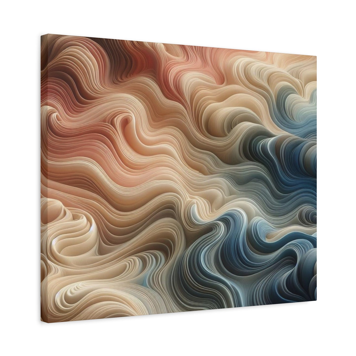Abstract Swirl Matte Canvas Wall Art — Fluid Earth Tones, Stretched 1.25"