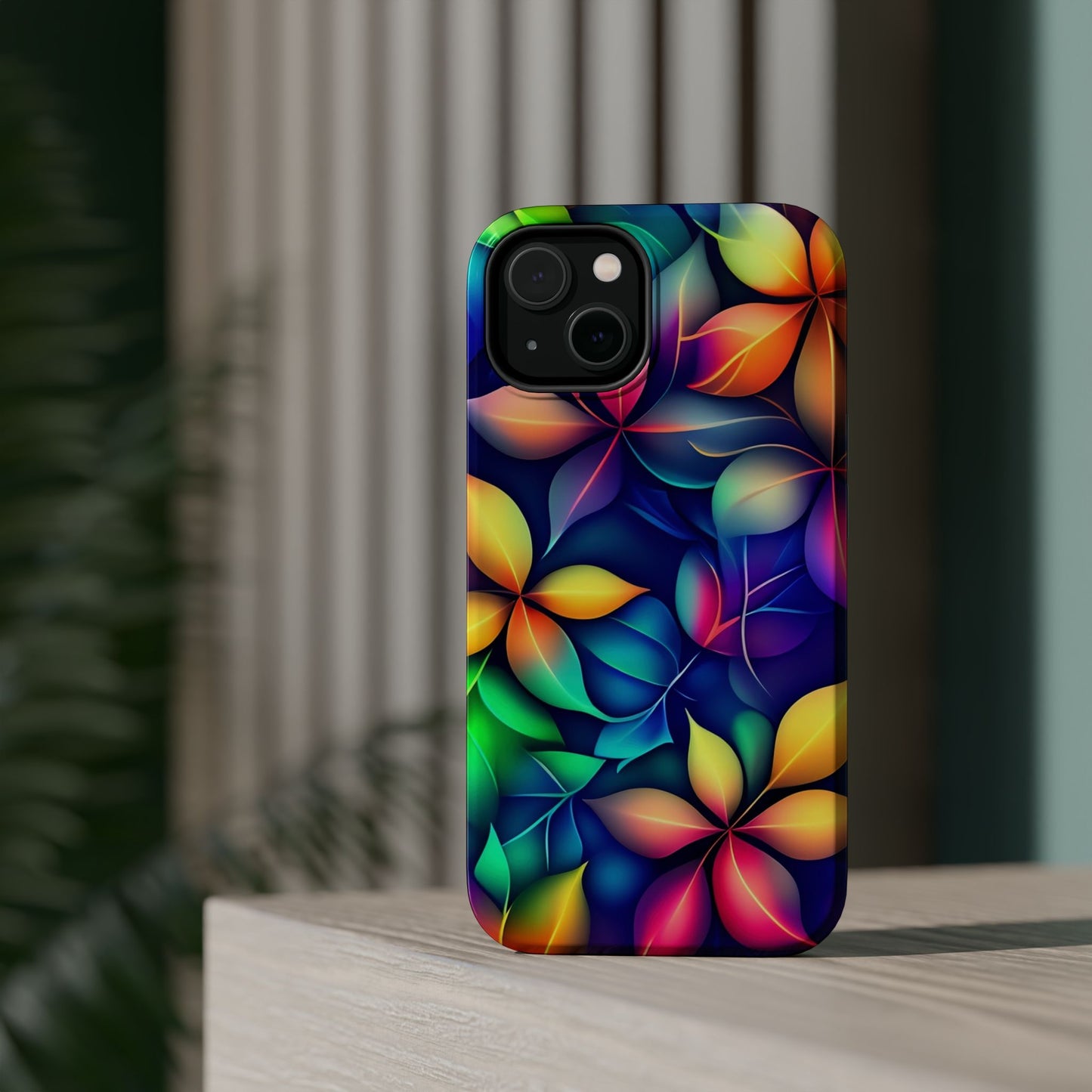 Floral Prism Magnetic Impact-Resistant Phone Case — Colorful Gradient Petal Design