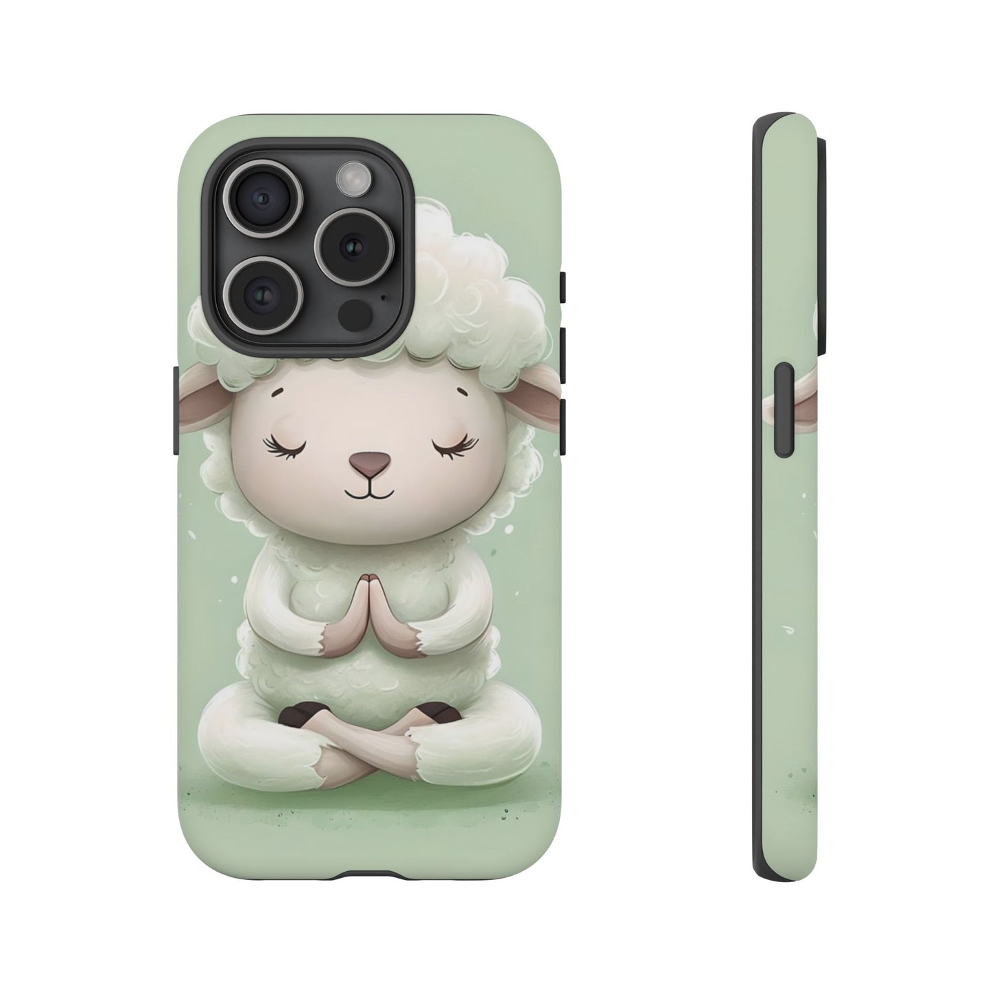 Meditating Lamb Phone Case — Cute Pastel Protective iPhone Cover