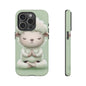 Meditating Lamb Phone Case — Cute Pastel Protective iPhone Cover