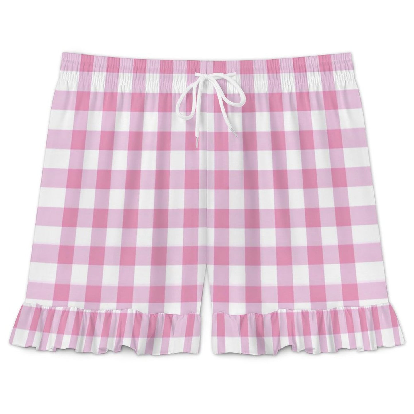 Ruffled Pajama Set Pink Stripes
