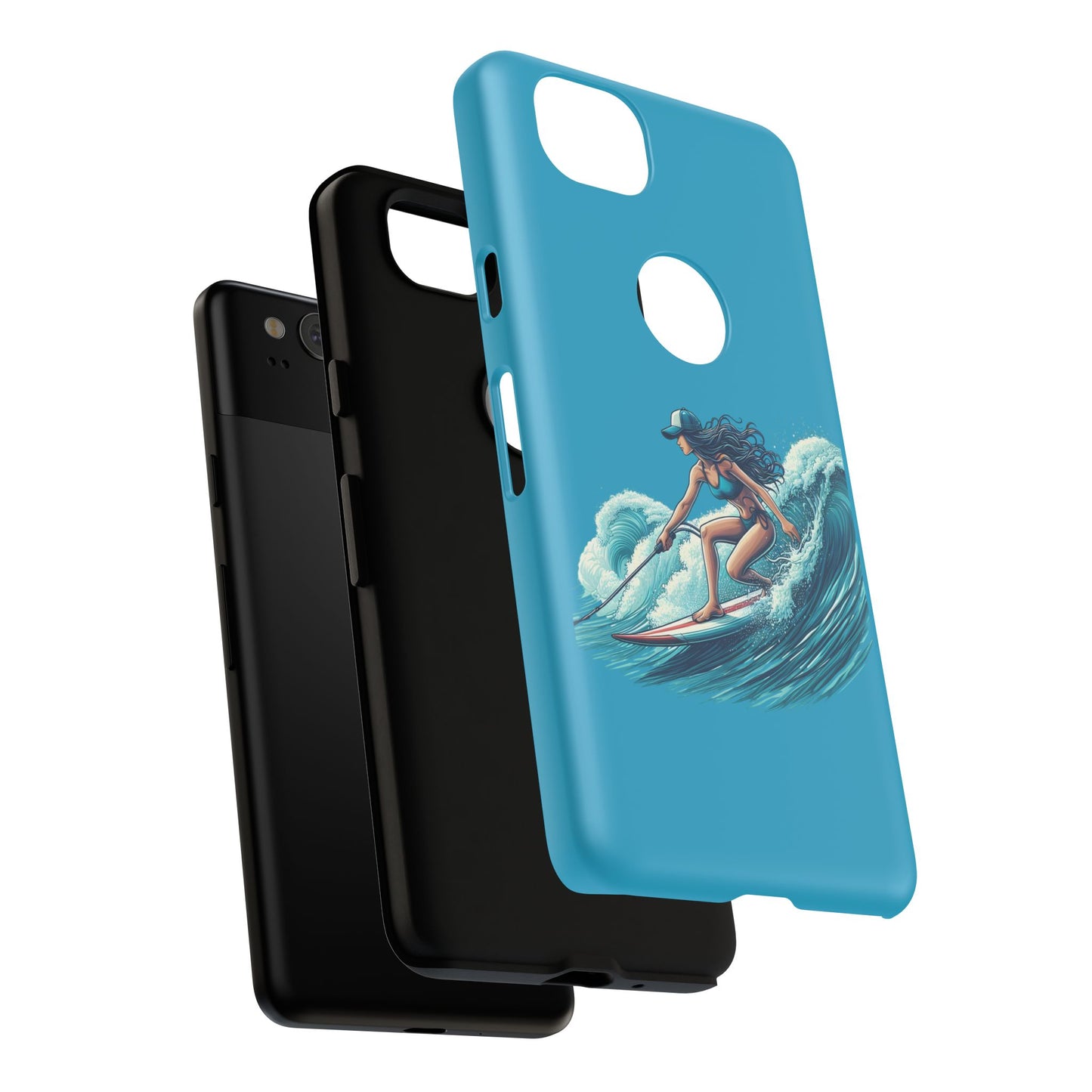 Surfing Phone Case, Coastal Vibes Phone Cover, Tough Cases for Beach Lovers, Ocean Art Phone Accessories, Summer Gift Idea