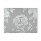 Personalized Floral Glass Cutting Board Letter I