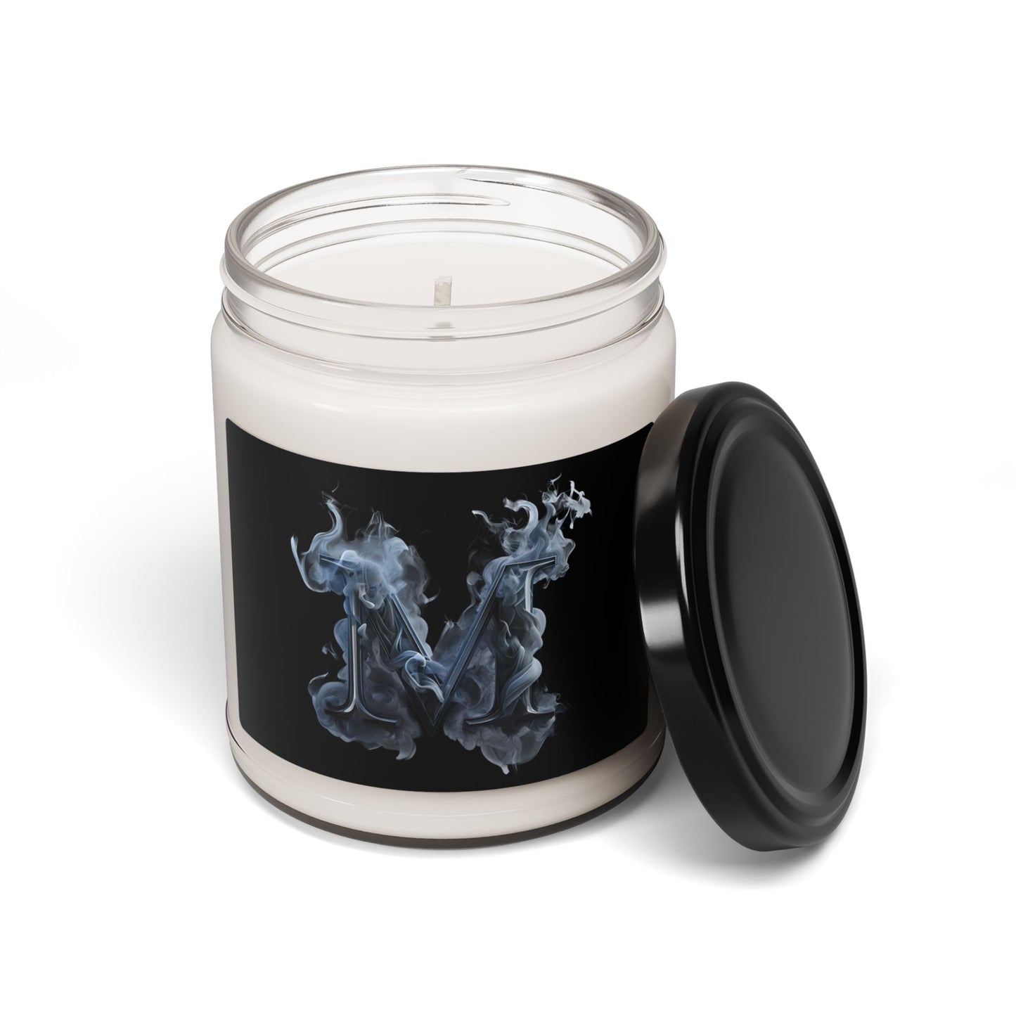Monogram Smoke 'M' Soy Candle – 9oz Scented Jar, Moody Home Fragrance Gift