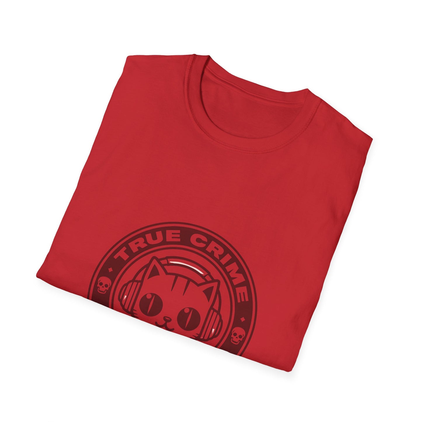 True Crime Freak Cat T-Shirt – Cute Kitty Badge Tee for True Crime Fans