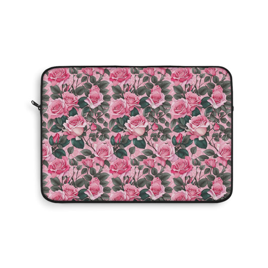 Floral Laptop Sleeve - Elegant Rose Design, Computer Case, Gifts for Her, Stylish Office Accessory, Mother's Day