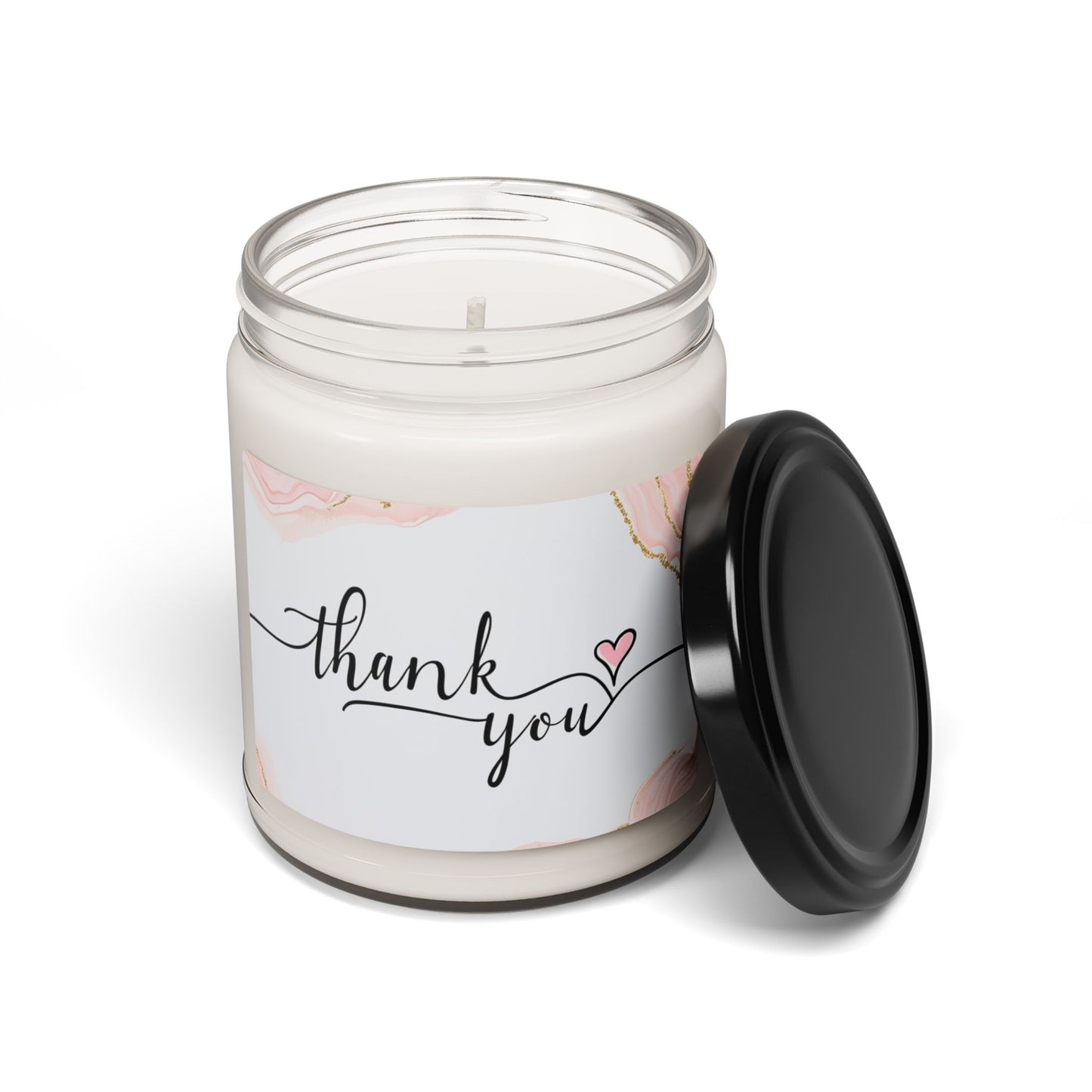 Thank You Soy Candle — 9oz Scented Jar Candle, Floral Gift for Appreciation & Bridal Favors