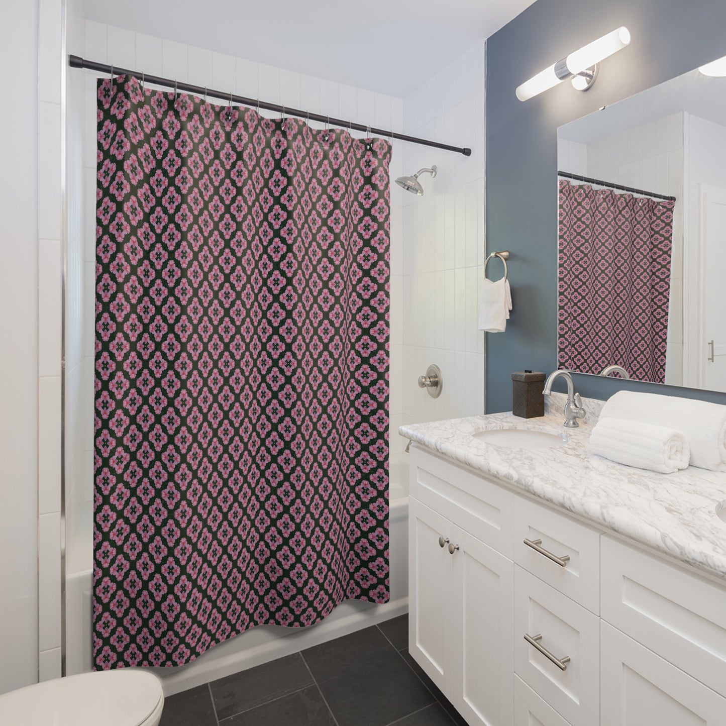 Elegant Floral Shower Curtain, Home Décor, Bathroom Style, Gift for Him & Her, Trendy Bath Accessory, Unique Patterned Curtains