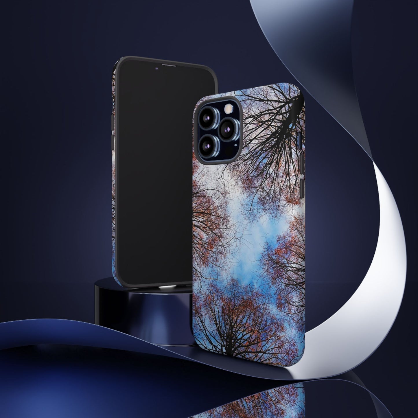 Skyward Trees Phone Case — Nature Forest Canopy Protective Tough Case
