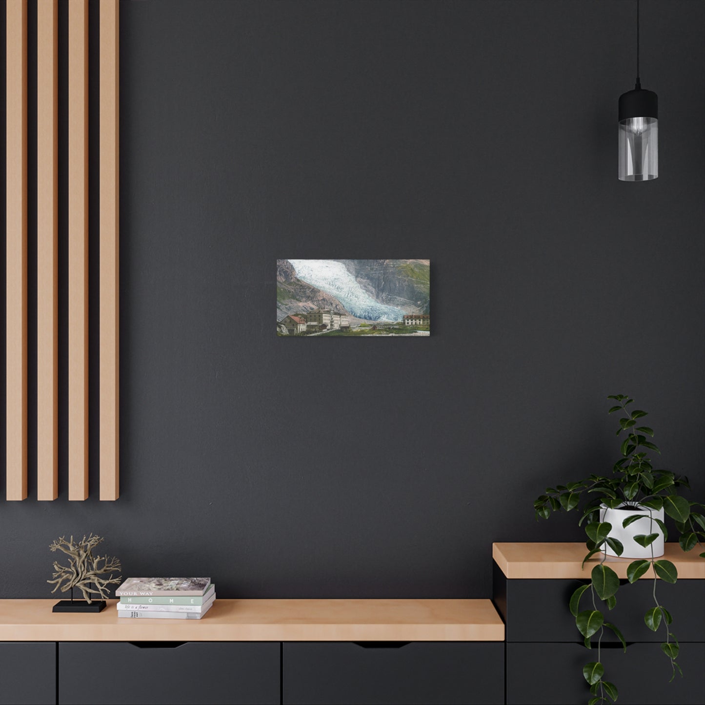 Glacier Village Matte Canvas Print