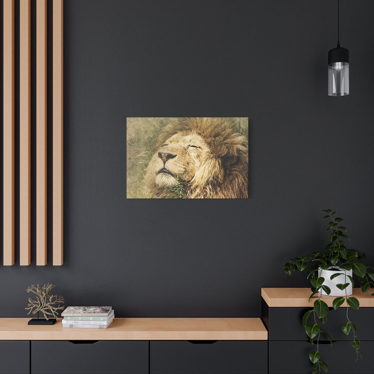 Lion Portrait Matte Canvas Print — Stretched 1.25" Wall Art