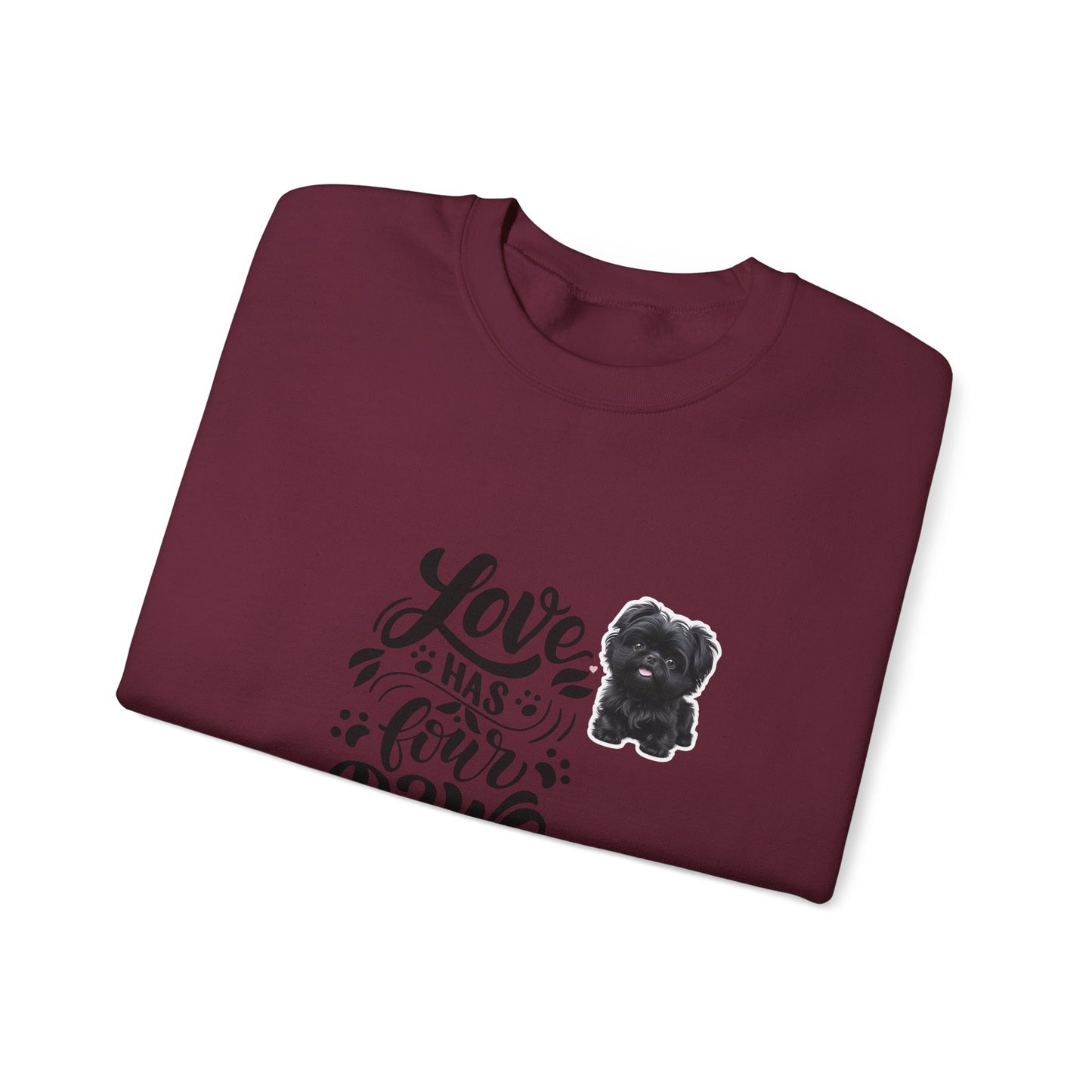 Crewneck Sweatshirt - "Love Has Four Paws" Dog Lover Graphic