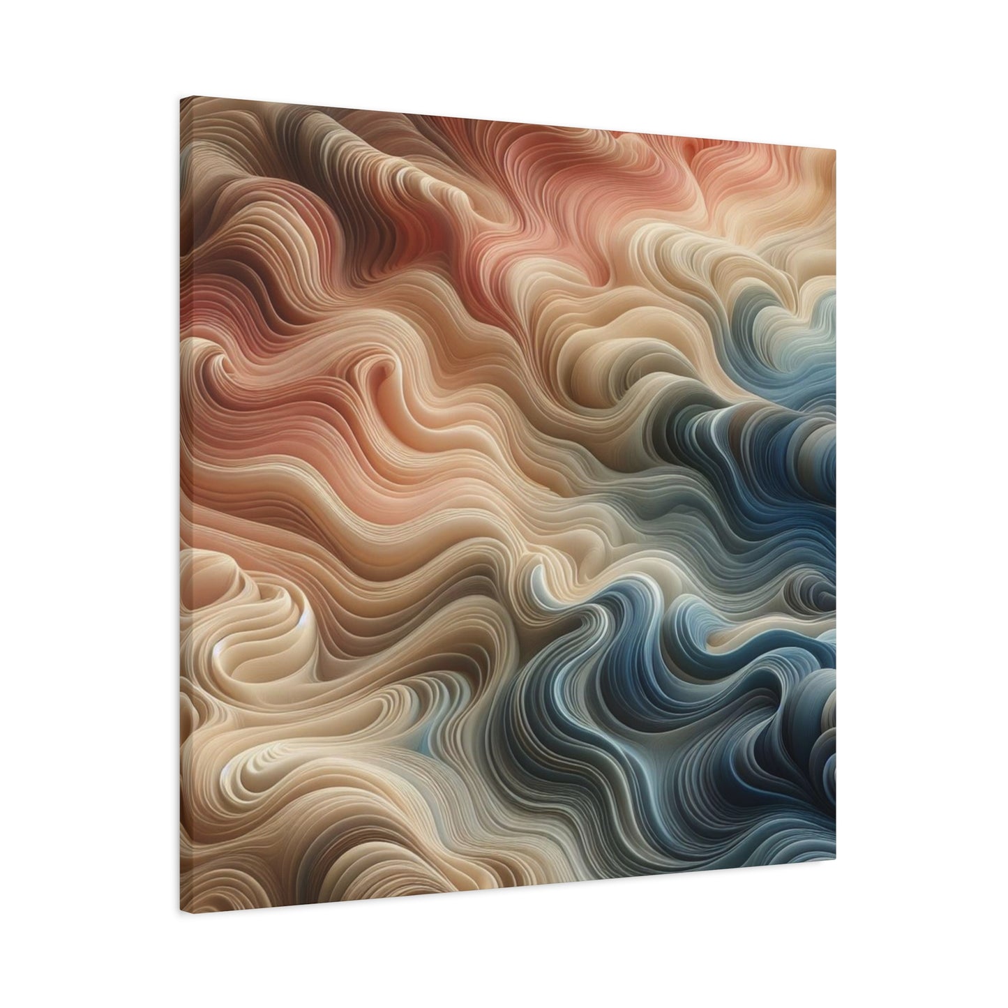 Abstract Swirl Matte Canvas Wall Art — Fluid Earth Tones, Stretched 1.25"