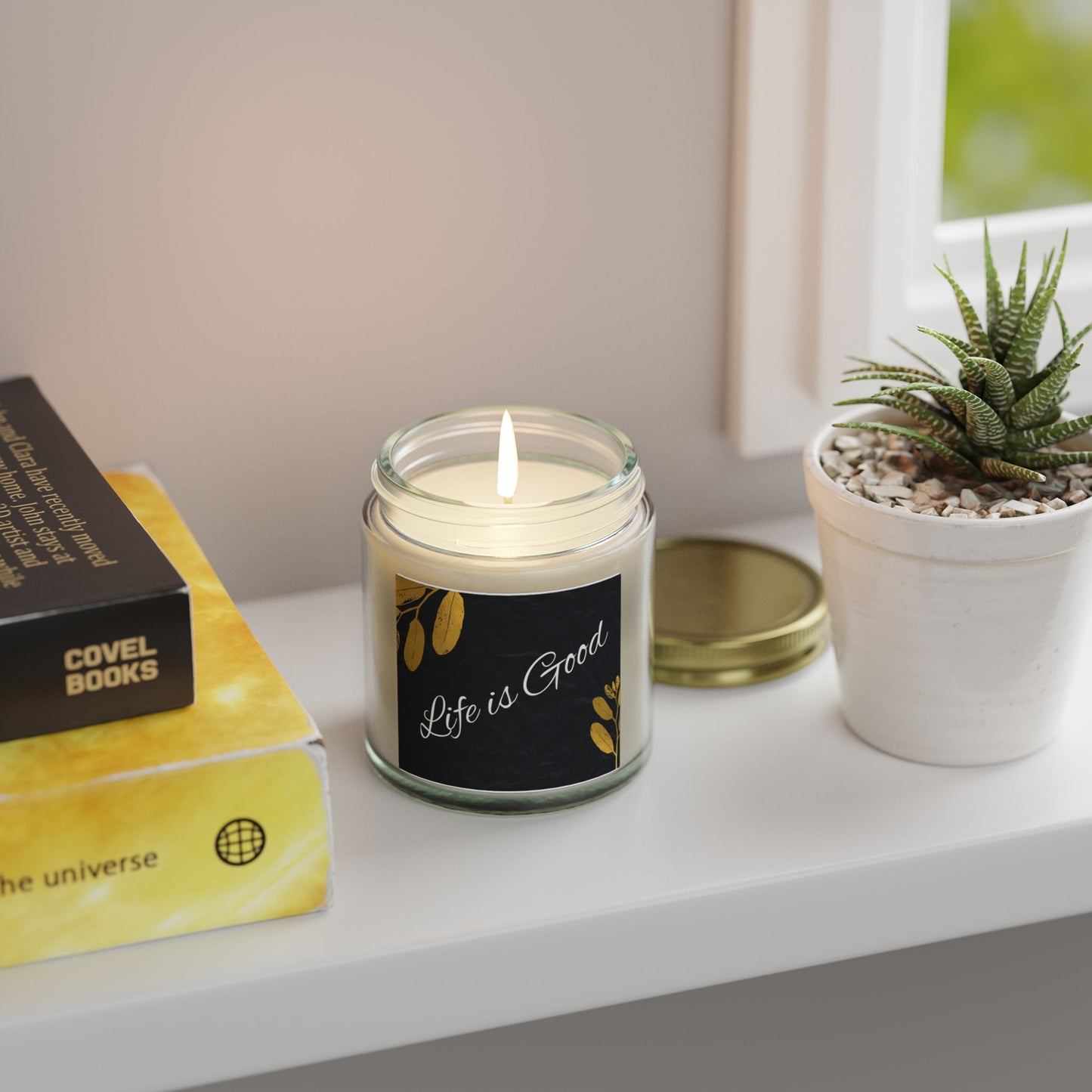Life Is Good Scented Candle — Coconut Apricot Wax (4oz & 9oz)