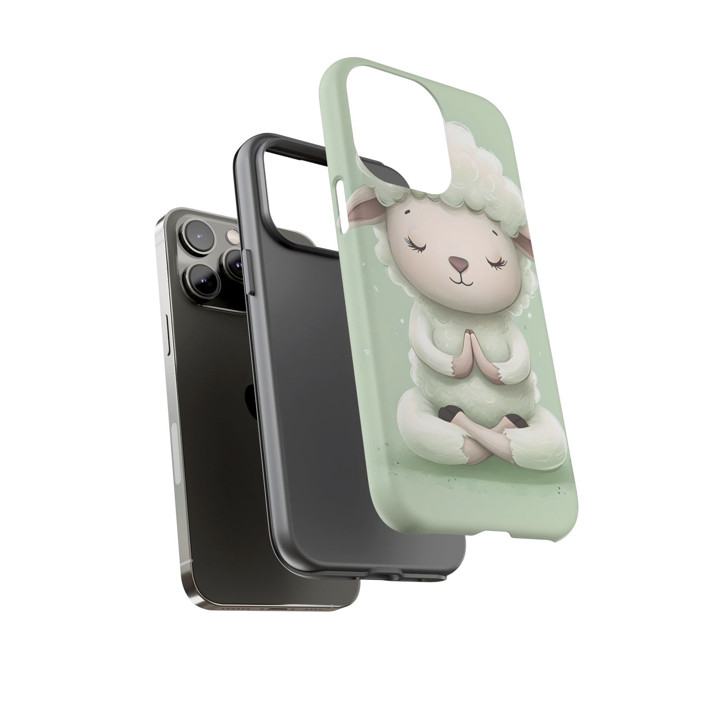 Meditating Lamb Phone Case — Cute Pastel Protective iPhone Cover
