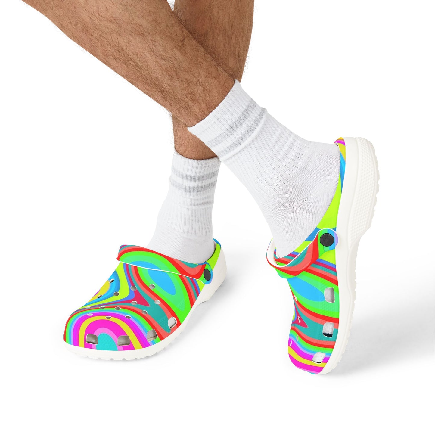 Colorful Swirl Clog Shoes — Vibrant Tie-Dye EVA Foam Slip-Ons